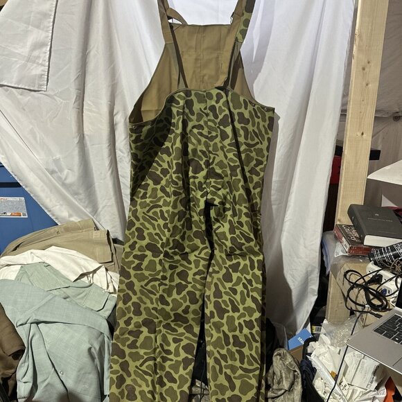 Vintage STEARNS Bib Overalls Drywear Mens Hunting Camo Rain - XLarge - Picture 1 of 6